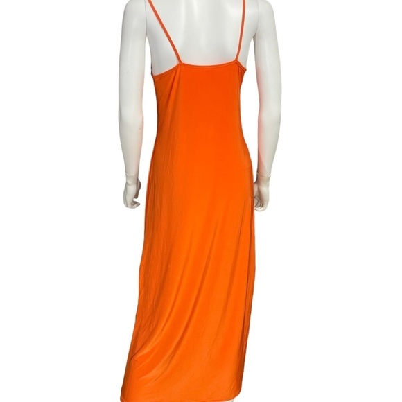 Women's Cut Out Detailed Sleeveless Orange Dress - Picture 5 of 7